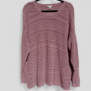 J. Jill Women's Purple Mauve Open Knit Sweater Size XL